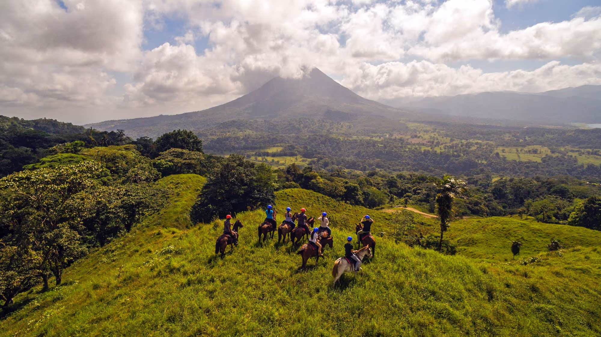 View of Arenal Volcano with lush surroundings